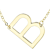 Sideways Initial B Necklace In Solid 14K Yellow Gold 18 Inch