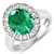 3.56ctw Green Emerald and Diamond 14K White Gold Halo Ring