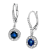 0.52ctw Sapphire and Diamond Earrings in 14k White Gold