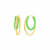 14K Gold Over Sterling Silver Double Oval Enamel Hoops in Neon Green