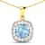 1.70ctw 14K Yellow Gold Cushion Aquamarine and White Diamond Pendant
with 18 inch Cable Chain