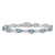Rhodium Over 14k White Gold Blue Topaz and Diamond Bracelet