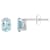 6x4mm Oval Aquamarine Rhodium Over 10k White Gold Stud Earrings