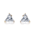 Triangle CZ Stud Earrings In 14K Gold Over Sterling Silver