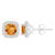 5mm Cushion Citrine 1/5 ctw Diamond Rhodium Over Sterling Silver Halo
Stud Earrings