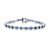 Sapphire Color CZ Tennis Bracelet In Sterling Silver