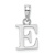 Rhodium Over 14k White Gold Polished Block Letter E Initial Pendant