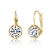 CZ Solitaire Drop Earrings In 14K Gold Over Brass