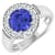 2.5ctw Violet Tanzanite and Diamond 14K White Gold Halo Ring