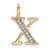 14K Yellow Gold Diamond Initial X Initial Pendant