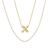 CZ Initial X Tennis Necklace And Pendant Set In 14K Gold Over Brass 4.05ctw