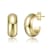 Tubular C-Hoop Earrings In 14K Gold Over Brass
