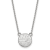 Rhodium Over Sterling Silver NHL LogoArt New York Islanders Small Necklace