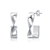 Twisted Semi-Hoop Earrings In Rhodium Over Brass