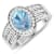 1.72ctw Blue Aquamarine and Diamond 14K White Gold Halo Ring