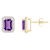 7x5mm Emerald Cut Amethyst And Created White Sapphire 10k Yellow Gold
Halo Stud Earrings