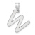 Rhodium Over 14k White Gold Polished Bubble Letter W Initial Pendant