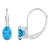 6x4mm Oval Blue Topaz Rhodium Over 10k White Gold Drop Earrings