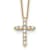 10k Yellow Gold 0.50 ctw Diamond Cross Pendant with 18 inch Cable Chain