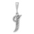 Rhodium Over 14k White Gold Solid Polished Script Filigree Textured
Letter I Initial Pendant
