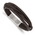 Brown Faux Leather and Stainless Steel Polished Brown Multi Strand with
0.5-inch Extension Bracelet