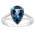 12x8mm Pear Shape London Blue Topaz Rhodium Over Sterling Silver Ring