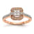 14K Rose Gold Diamond Cluster Engagement Ring 0.19ctw