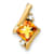 10k Yellow Gold 0.5 ctw Cushion Citrine and Diamond Chain Slide Pendant