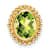 10k Yellow Gold Beaded 1 ctw Oval Peridot Chain Slide Pendant
