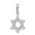 Rhodium Over 14k White Gold Polished Star of David Pendant