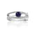 Round Blue Sapphire with White Sapphire Accents Sterling Silver
Crossover Open Design Ring, 0.65ctw