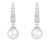 White Cultured Akoya Pearl 14k White Gold Earrings 7-7.5mm