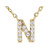 CZ Initial N Station Necklace In 18K Gold Over Sterling Silver 0.11ctw