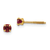 14k Yellow Gold Children's 3mm Garnet Simulant Stud Earrings