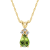 7x5mm Pear Shape Peridot with Diamond Accents 14k Yellow Gold Pendant
With Chain
