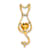 10k Yellow Gold 0.99 ctw Citrine and Accent Diamond Cat Pendant