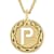 Cardano Initial P Pendant Necklace In 18K Gold Over Bronze