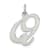 Rhodium Over Sterling Silver Fancy Script Letter Q Initial Charm
