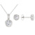 White Cubic Zirconia Rhodium Over Sterling Silver Pendant With Chain And
Earrings 3.24ctw