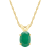 7x5mm Oval Emerald 14k Yellow Gold Pendant With Chain