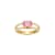 Pink And White Cubic Zirconia 18K Gold Over Sterling Silver Ring 1.72ctw