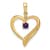 14k Yellow Gold Amethyst and Diamond Heart Pendant