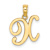 14k Yellow Gold Script Letter X Initial Pendant