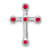 Rhodium Over 10k White Gold 0.29 ctw Ruby Cross Slide Pendant