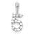 Rhodium Over 14k White Gold Diamond Number 5 Pendant