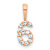 14k Rose Gold Diamond Number 6 Pendant