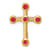 14k Yellow Gold Ruby Cross Chain Slide