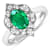 1.2ctw Green Emerald and Diamond 14K White Gold Halo Ring