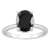 10x8mm Oval Black Onyx With Diamond Accents Rhodium Over Sterling Silver
Hidden Halo Ring