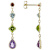 Multi Gem 14k Yellow Gold Dangle Earrings 2.99ctw